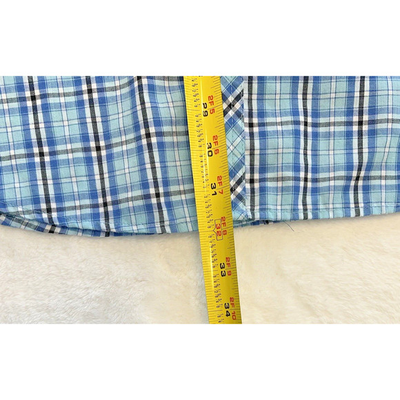 Vintage Rustler Wrangler Mens XL Blue Plaid Pearl Snap Shirt Southwestern Cowboy - Picture 5 of 6